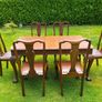 Mid century Solid Mahogany Dining Table and Chairs. Image 2