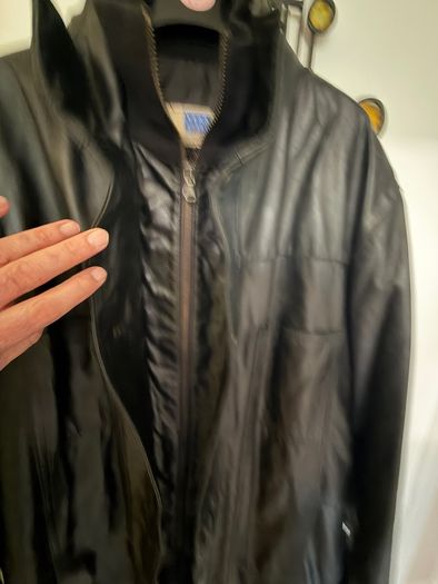 Vintage Italian Leather Coat Matrix Style XXL