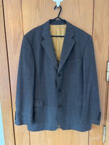 Magee 100% Pure New Wool Men's Plaid Blazer / Suit Jacket Grey (42 Regular)