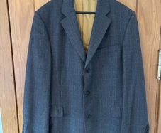 Magee 100% Pure New Wool Men's Plaid Blazer / Suit Jacket Grey (42 Regular)