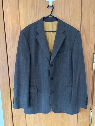 Magee 100% Pure New Wool Men's Plaid Blazer / Suit Jacket Grey (42 Regular)