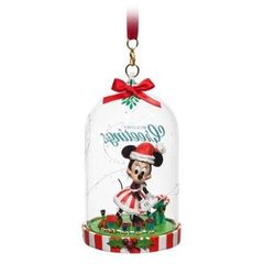 Minnie Mouse Festive Glass Ornament