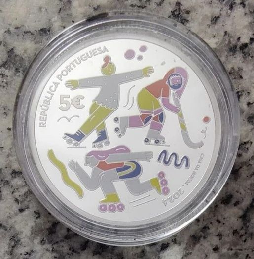 Portugal 5 Euro Silver (.925) Proof Coin 2024 - 100 Years of the Portuguese Skating Federation