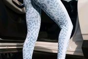 Brand New Animal print leggings, light blue, size 10