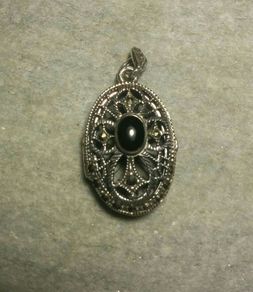 Sterling Silver Locket with Marquesites