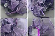 wedding hair clip accessories purple