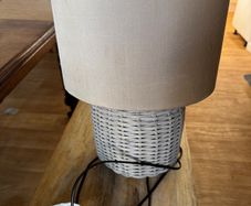 Table Lamp, Rattan/Wicker Base, Taupe Shade