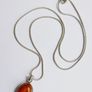 Vintage Baltic Amber Sterling Silver Pendant, rope Necklace length 18" - 5,7g Image 3