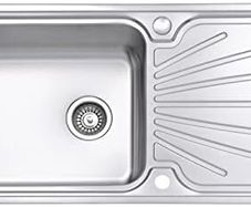 Kitchen Sink Stainless Steel Large Bowl Welding Style Inset Reversible Drainer & Strainer Waste Pipes Clips 1000 X 500 mm