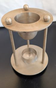 Vintage 1970s Danish Modern Brass Aromatherapy Oil Burner 15.5cm