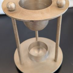 Vintage 1970s Danish Modern Brass Aromatherapy Oil Burner 15.5cm