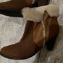 DUNE Leather/ Fur Ankle Boots Image 2
