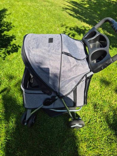 Trixie Grey Dog Buggy Stroller (Quick-Fold, Max 11kg)