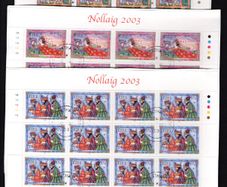 2003 Ireland Christmas 48c (ex Booklet) 48c, 50c & 57c Commemorative Stamps Sheets Plate 1A1A1A1A1A Fine Used with Dublin CDS cancel of 10th November 2003 (First day of issued) on envelope extract.