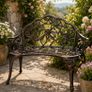 Garden Bench for 2 People Rose Design Cast Aluminium Image 3