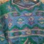 Vintage navy purple Aztec print fleece Image 4