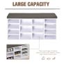 Multi-Storage Shoe Rack w/ 14 Compartments Cushion Moving Shelves Solid Frame Foot Pads Home Office Tidy Organisation Boots Trainers White Image 5