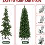 8FT/2.4m Slim Pre-Lit Artificial Pencil Christmas Tree with Lights Image 2