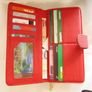 Large Fashion Red Purse Multi compartments with flowers design Image 7