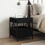 Bedside Table with Infinity LED Black Image 4