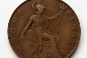 1921 Penny George V bronze coin
