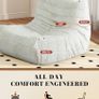 Floor Sofa - No Assembly Required Couch in a Box, Armless Small Accent Chair in Soft Shiny Fleece,Bean Bag Chair for Living Room, Bedroom, Apartment & Office Image 3