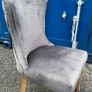 Velvet Grey Dining Chairs Image 4