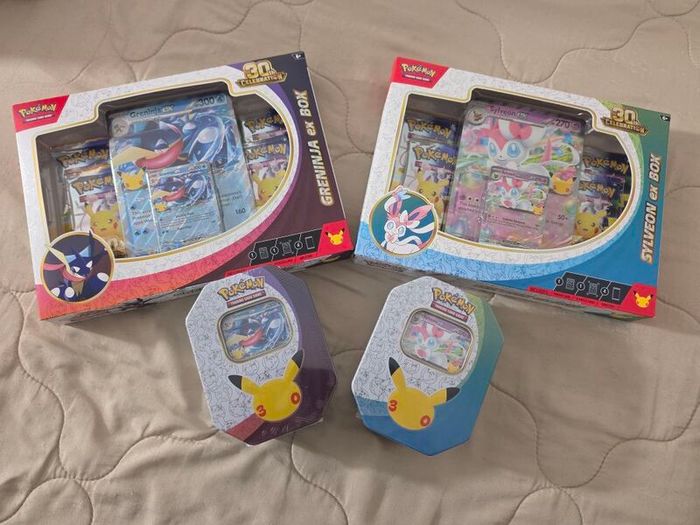 Pokemon TCG: 30th Celebration EX Tins and boxes Sylveon and Greninja
