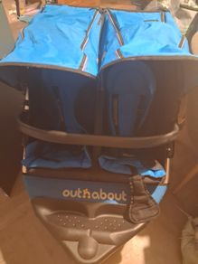 Out and about double pram