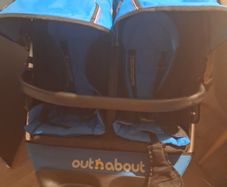Out and about double pram