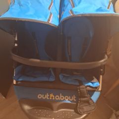 Out and about double pram