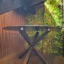 Black Glass Top Dining Table 120cm Image 2