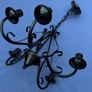 Price drop Vintage brushed steel 5 arm chandelier/pendant fitting Image 5