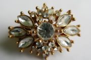 Vintage Crystal Snowflake Brooch