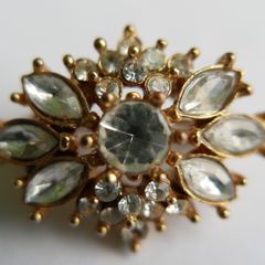 Vintage Crystal Snowflake Brooch