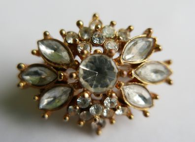 Vintage Crystal Snowflake Brooch
