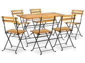 7 Piece Folding Outdoor Dining Set Solid Acacia Wood