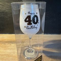 40th wine glass