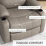 Recliner Armchair, Microfibre Reclining Chair with Adjustable Leg Rest, Cup Holder, for Home Living Room, Brown Image 4