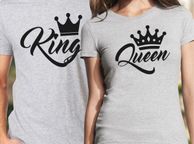 main image for ad King And Queen Couple T-shirts For Valentines Day Gift Present Set