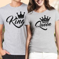 King And Queen Couple T-shirts For Valentines Day Gift Present Set