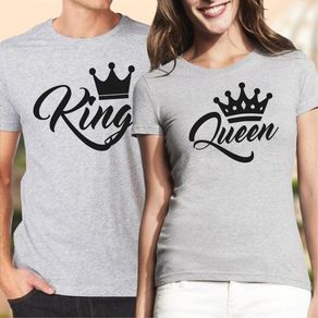 King And Queen Couple T-shirts For Valentines Day Gift Present Set