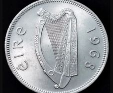 [#2539] - Ireland 1966 | Irish 2s | Irish Florin | Salmon | KM.15a | UNC