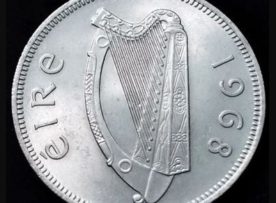 [#2539] - Ireland 1966 | Irish 2s | Irish Florin | Salmon | KM.15a | UNC