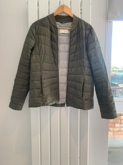 OUI light puffer jacket in dark olive green (10-12)