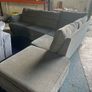 grey corner sofa with matching footstool Image 5