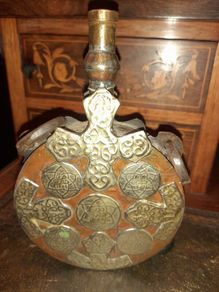 Antique Copper Gun Powder Flask