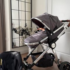 Panorama XTi by Babylo 2-in-1 Travel System with EnfaSafe i-Size R129 Car Seat Granite
