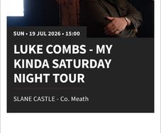 Luke Combs tickets Slane Castle 19th July
