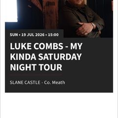 Luke Combs tickets Slane Castle 19th July